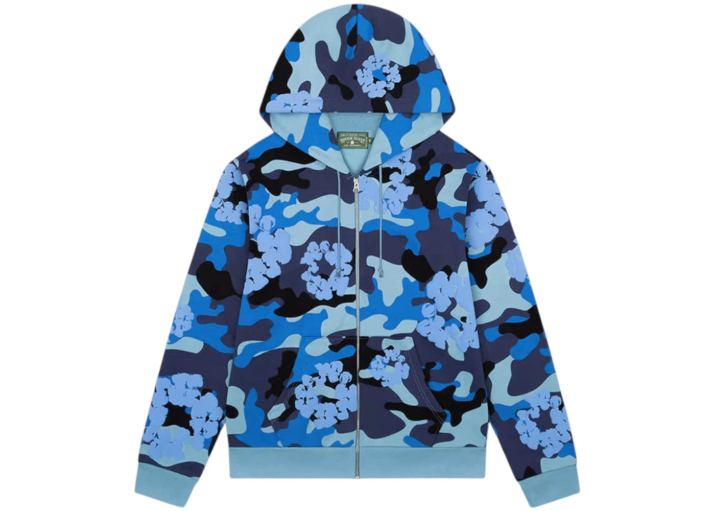 Denim Tears The Cotton Wreath Zip Sweatshirt Blue Camo