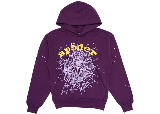 Sp5der Star OG Web V2 Hoodie Purple